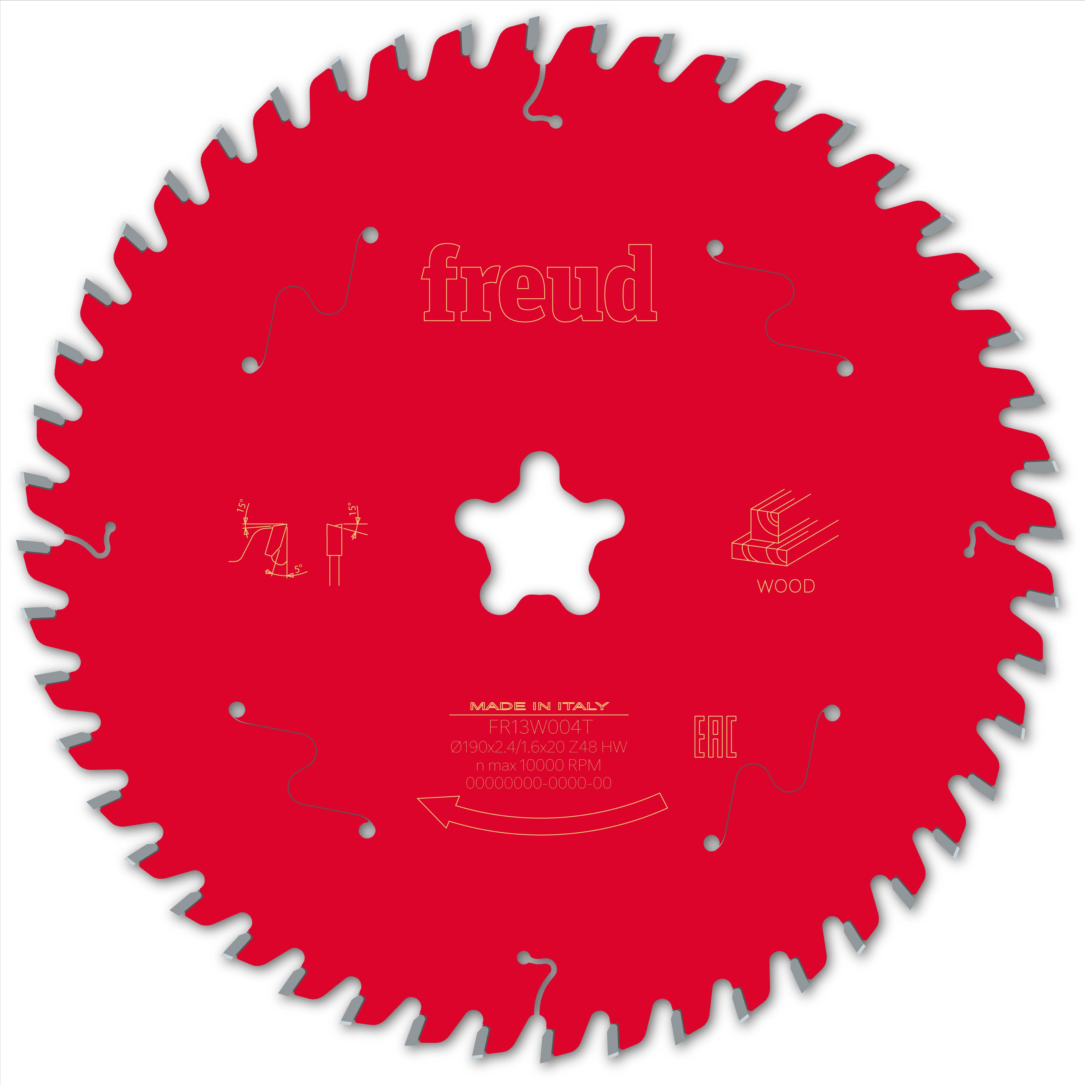 Freud HM-Kreissägeblatt · Ø 190 x Fast Fix mm · Z48 · Wechselzahn