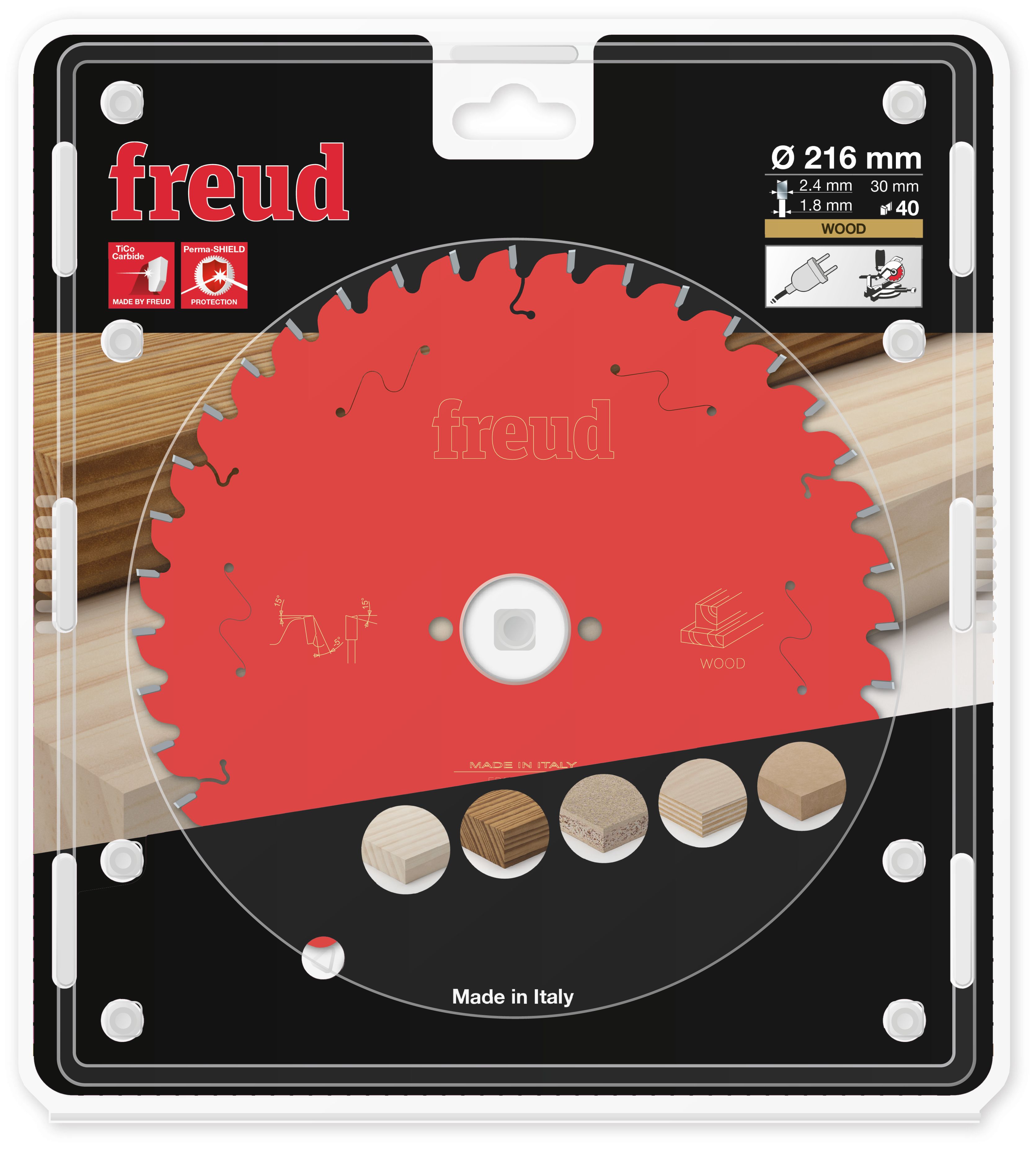 Freud HM-Kreissägeblatt · Ø 216 x 30 mm · Z40 · Wechselzahn