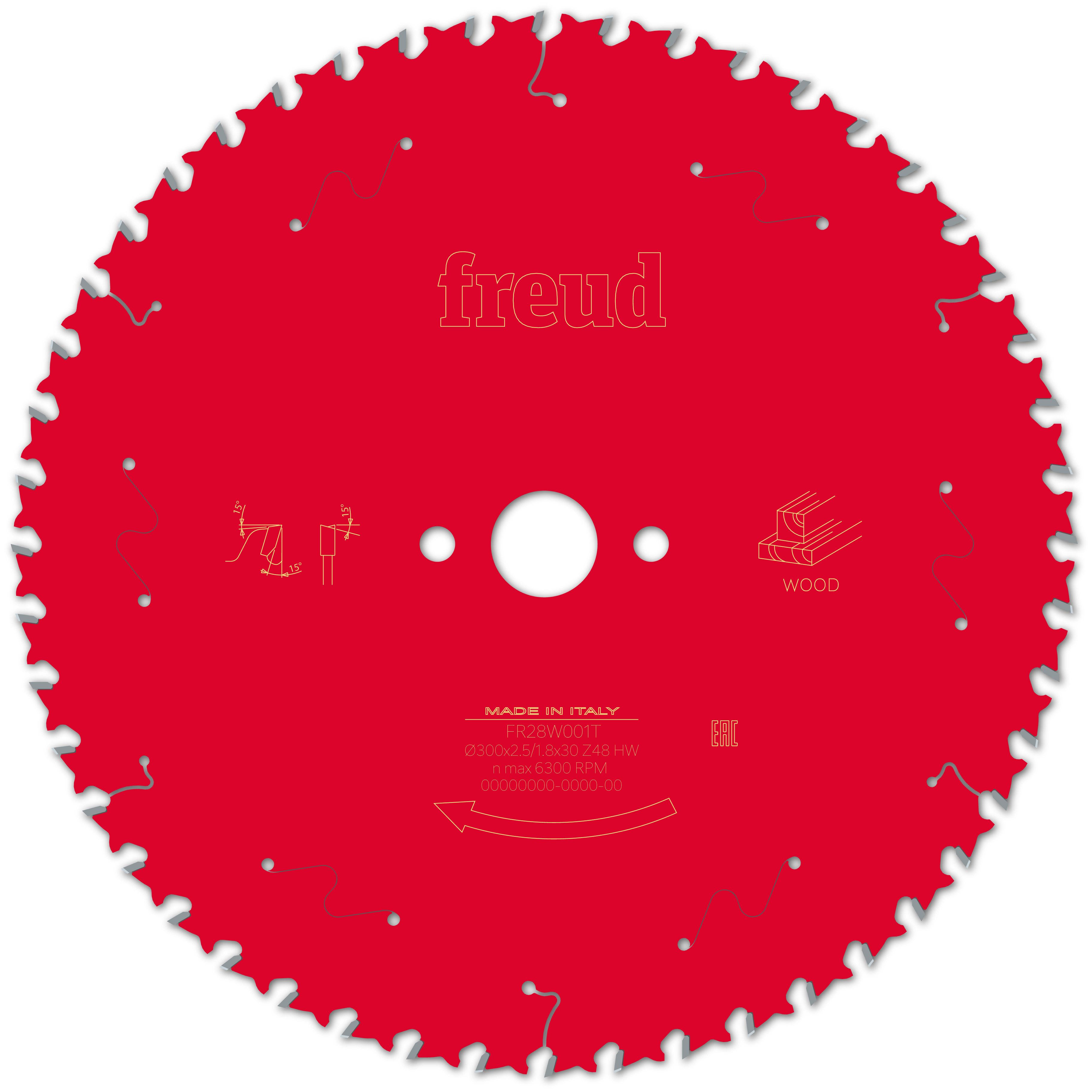 Freud HM-Kreissägeblatt · Ø 300 x 30 mm · Z48 · Wechselzahn