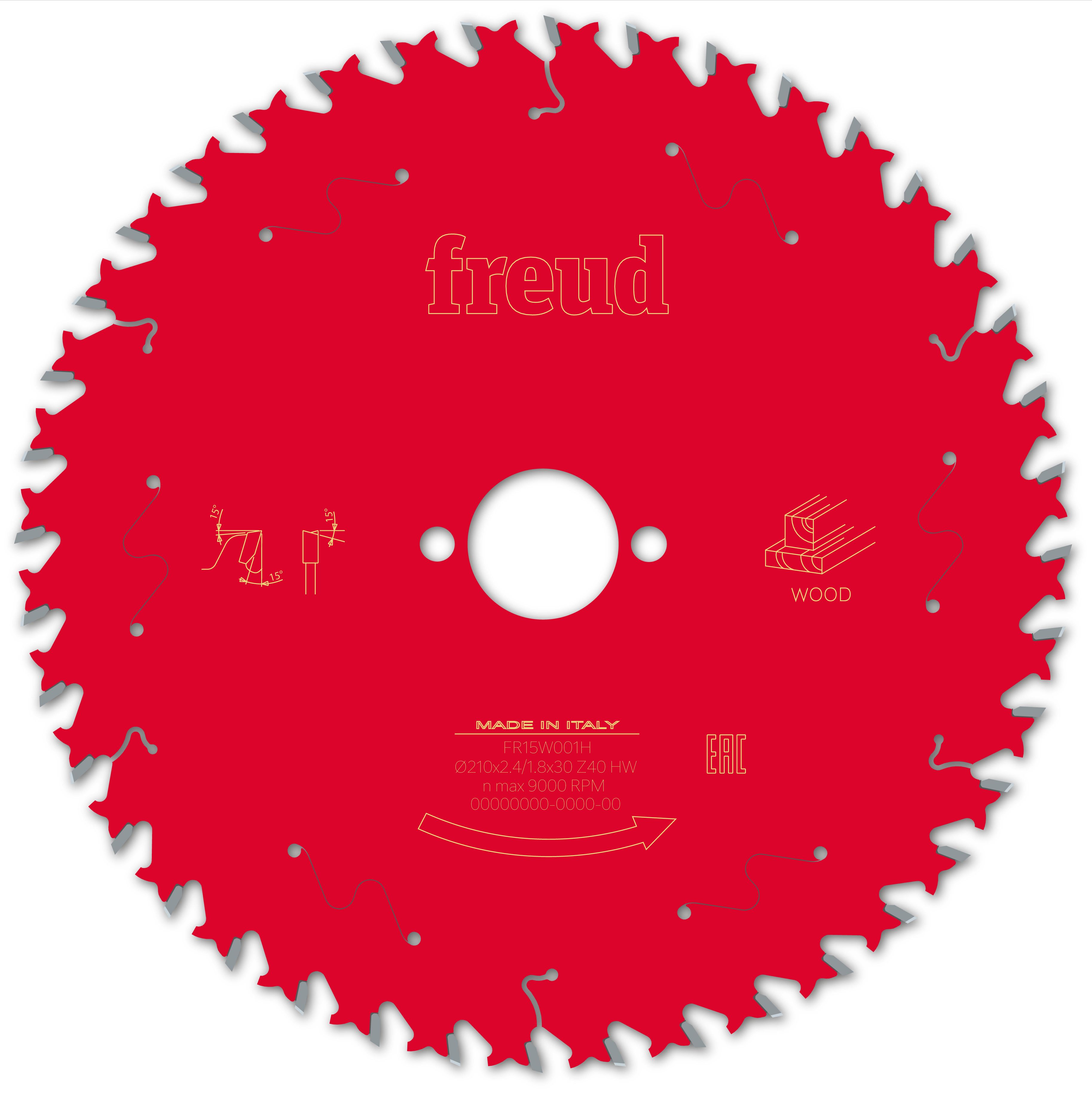 Freud HM-Kreissägeblatt · Ø 210 x 30 mm · Z40 · Wechselzahn