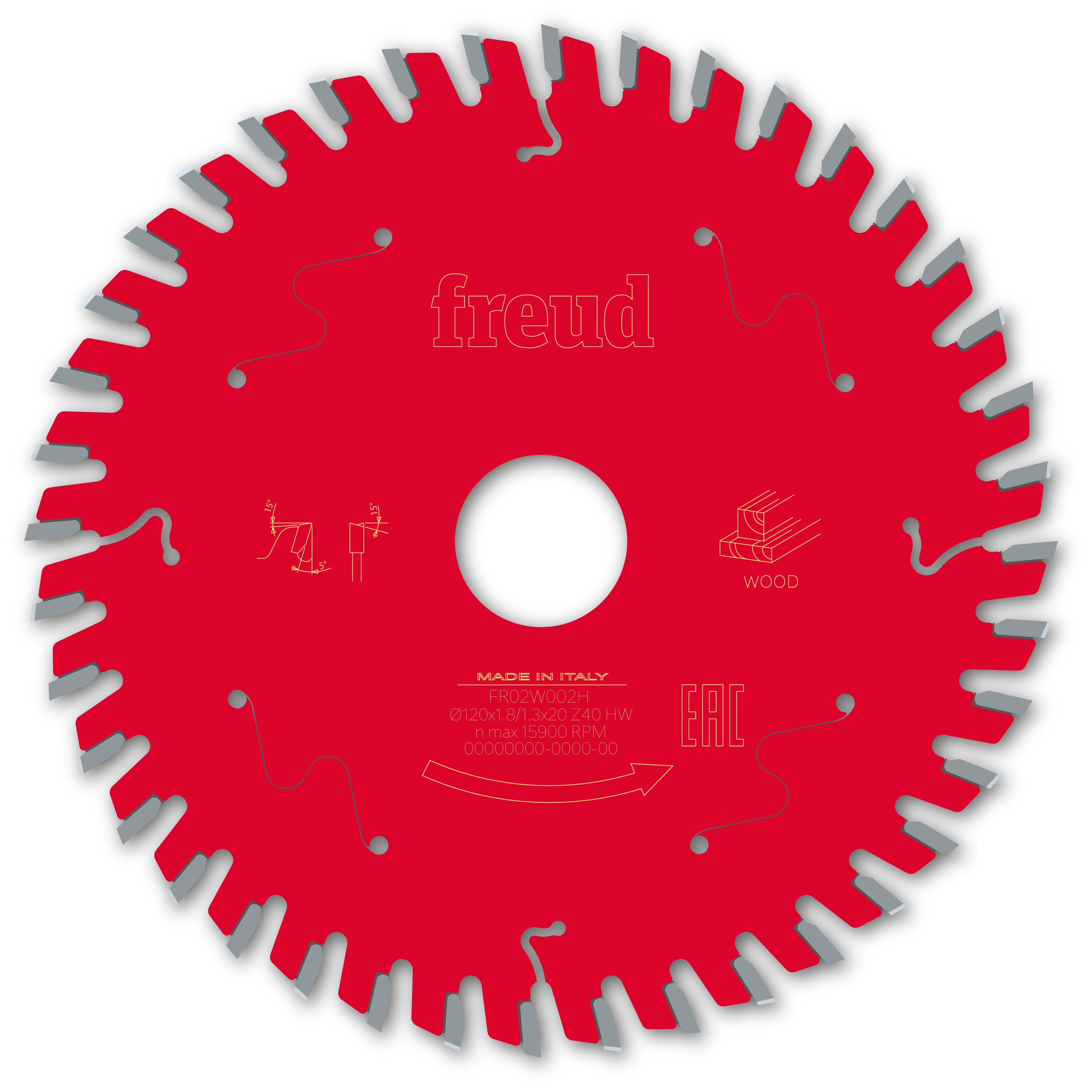 Freud HM-Kreissägeblatt · Ø 120 x 20 mm · Z40 · Wechselzahn