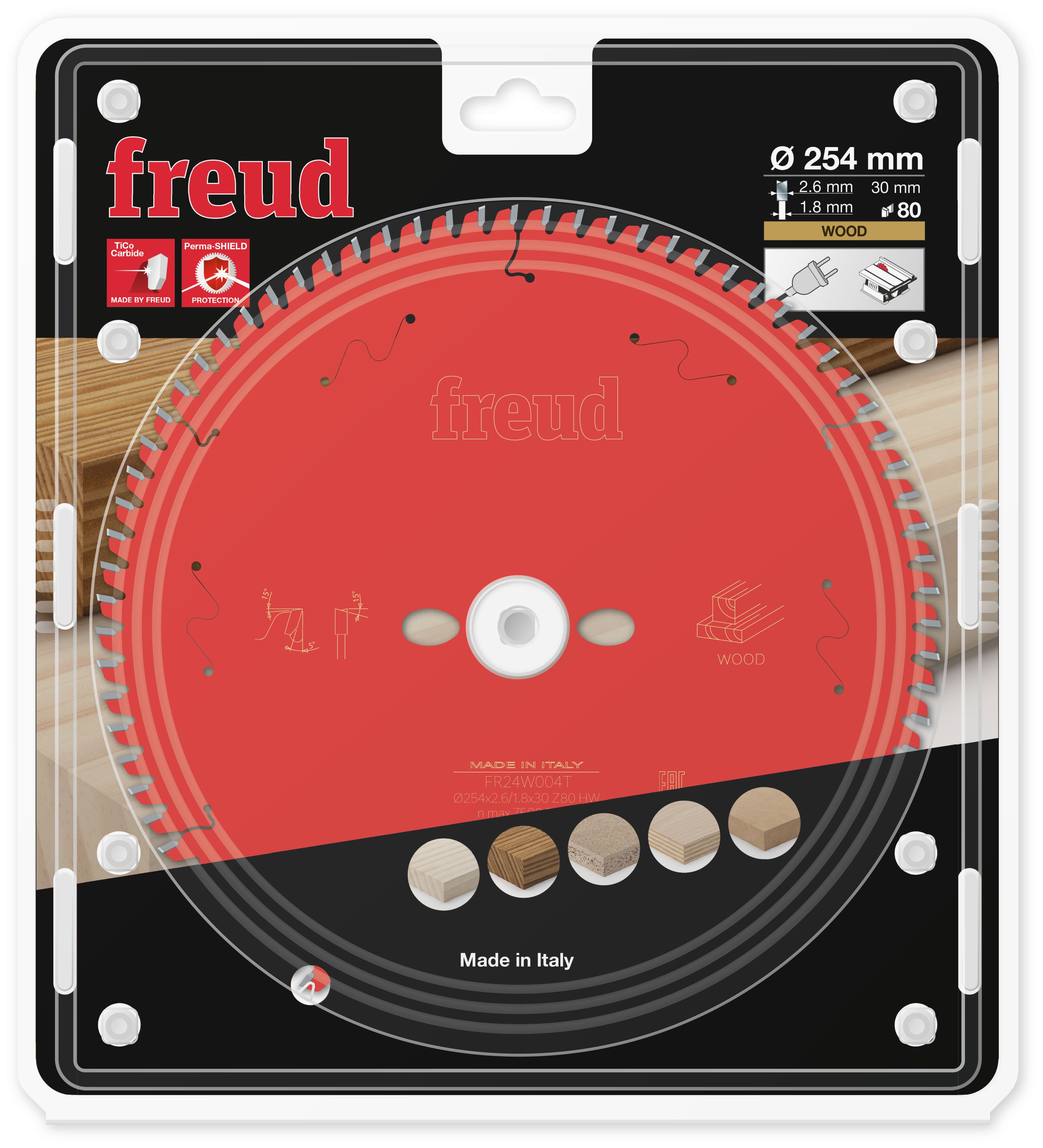 Freud HM-Kreissägeblatt · Ø 254 x 30 mm · Z80 · Wechselzahn