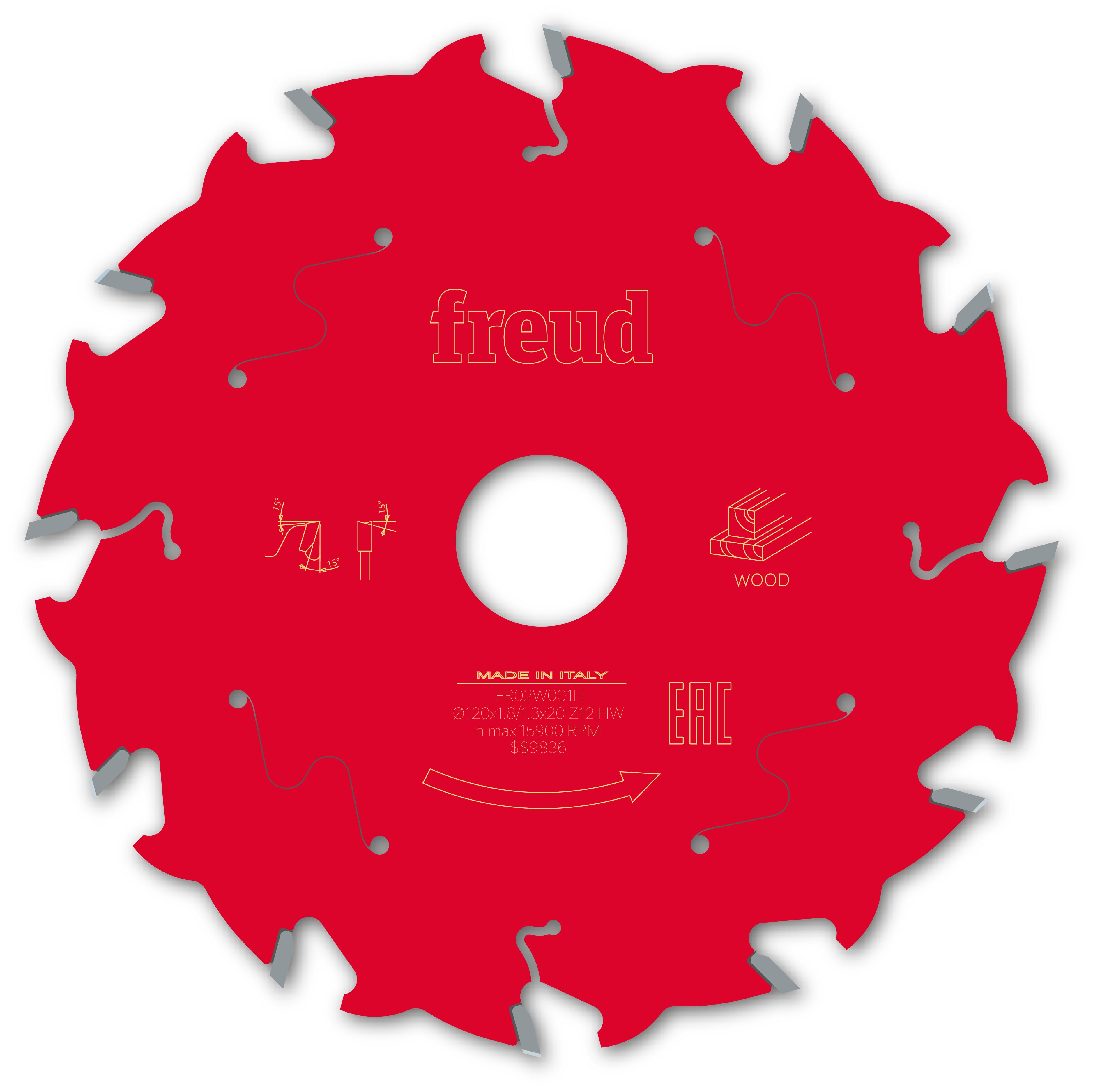 Freud HM-Kreissägeblatt · Ø 120 x 20 mm · Z12 · Wechselzahn