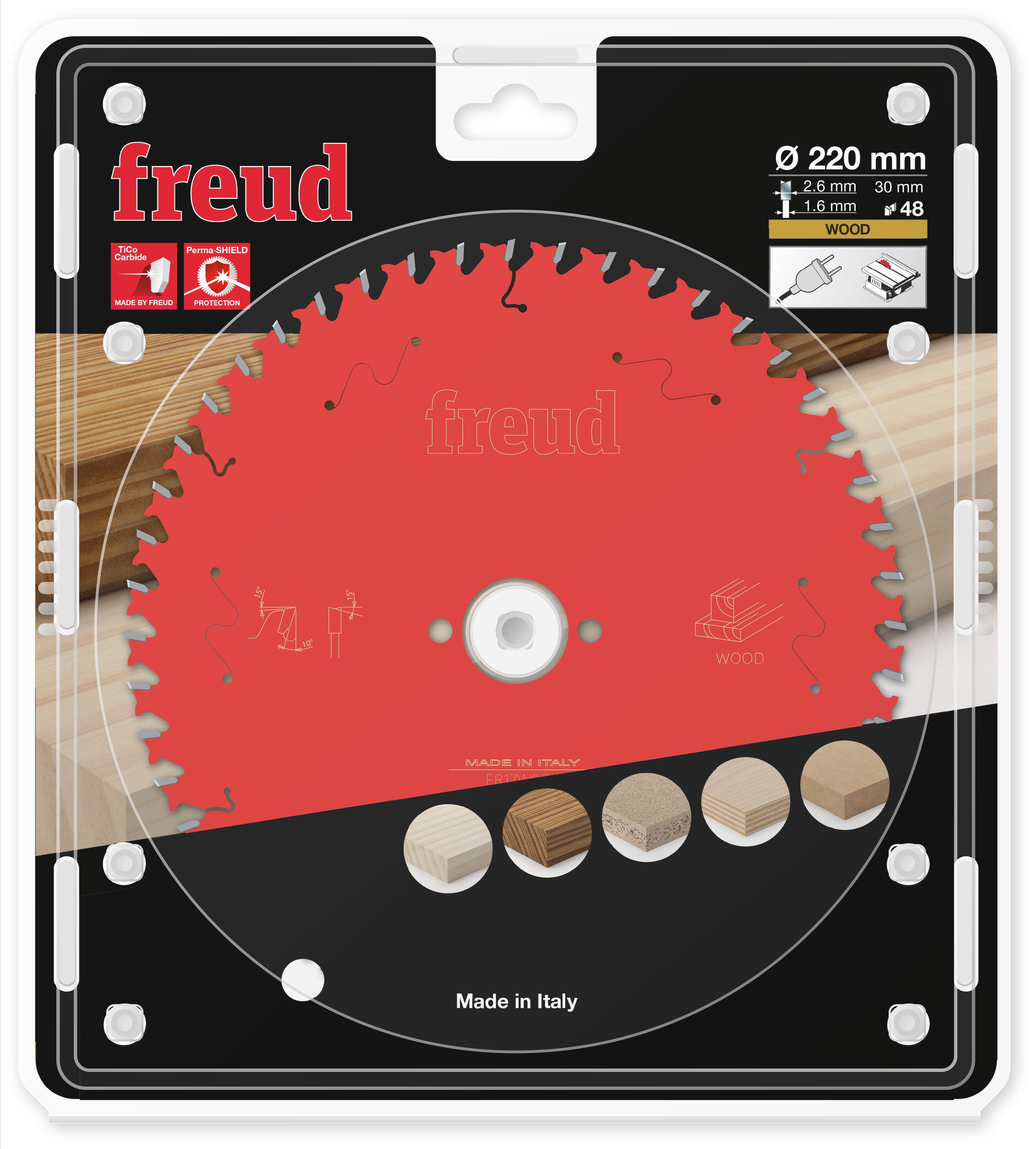 Freud HM-Kreissägeblatt · Ø 220 x 30 mm · Z48 · Wechselzahn