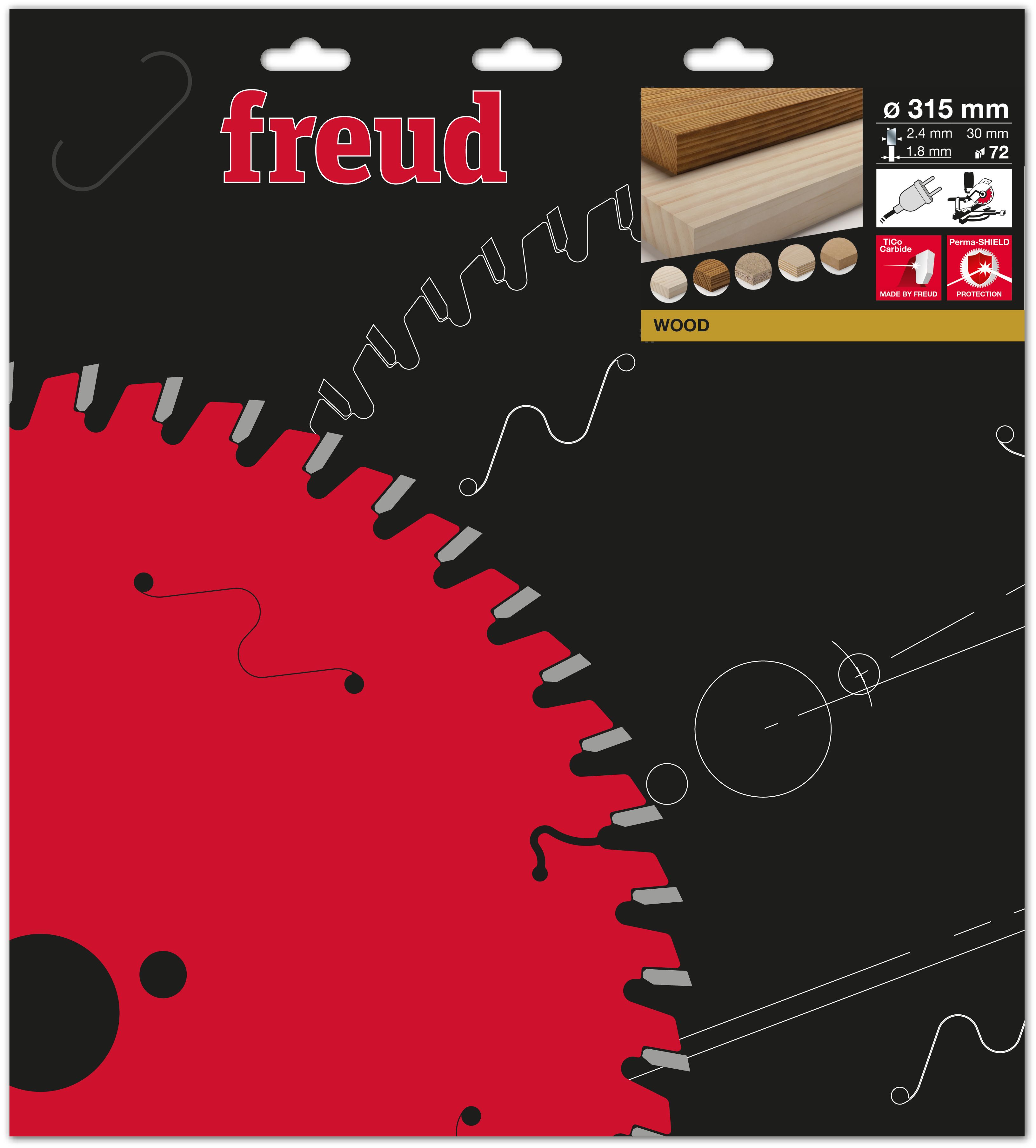 Freud HM-Kreissägeblatt · Ø 315 x 30 mm · Z72 · Wechselzahn