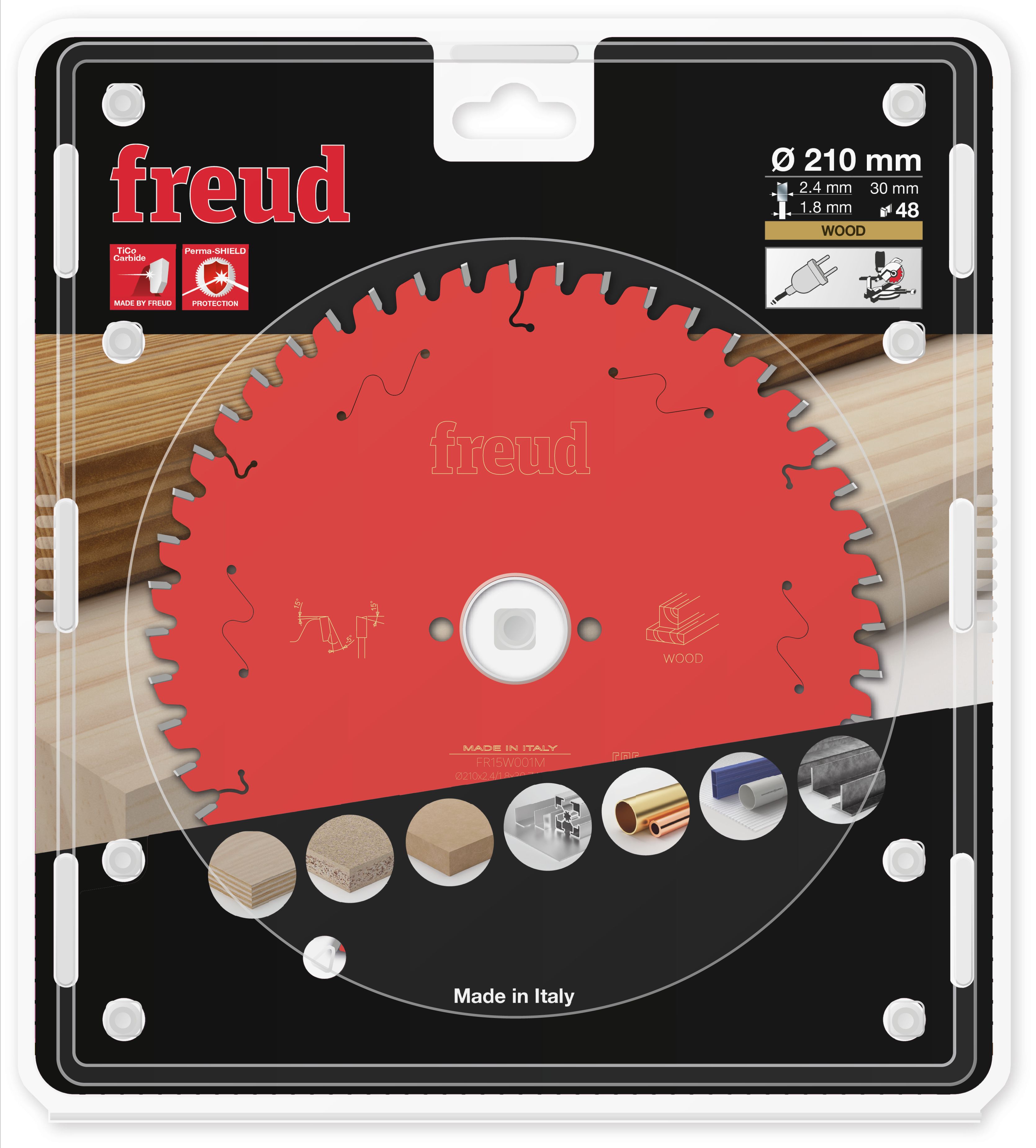 Freud HM-Kreissägeblatt · Ø 210 x 30 mm · Z48 · Wechselzahn