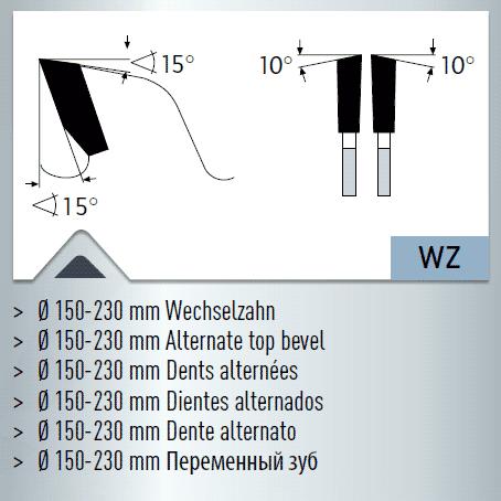 Hartmetall-bestücktes Kreissägeblatt, Zuschnitt Kreissägeblatt -  Wechselzahn mit Abweiser 800x4,8/