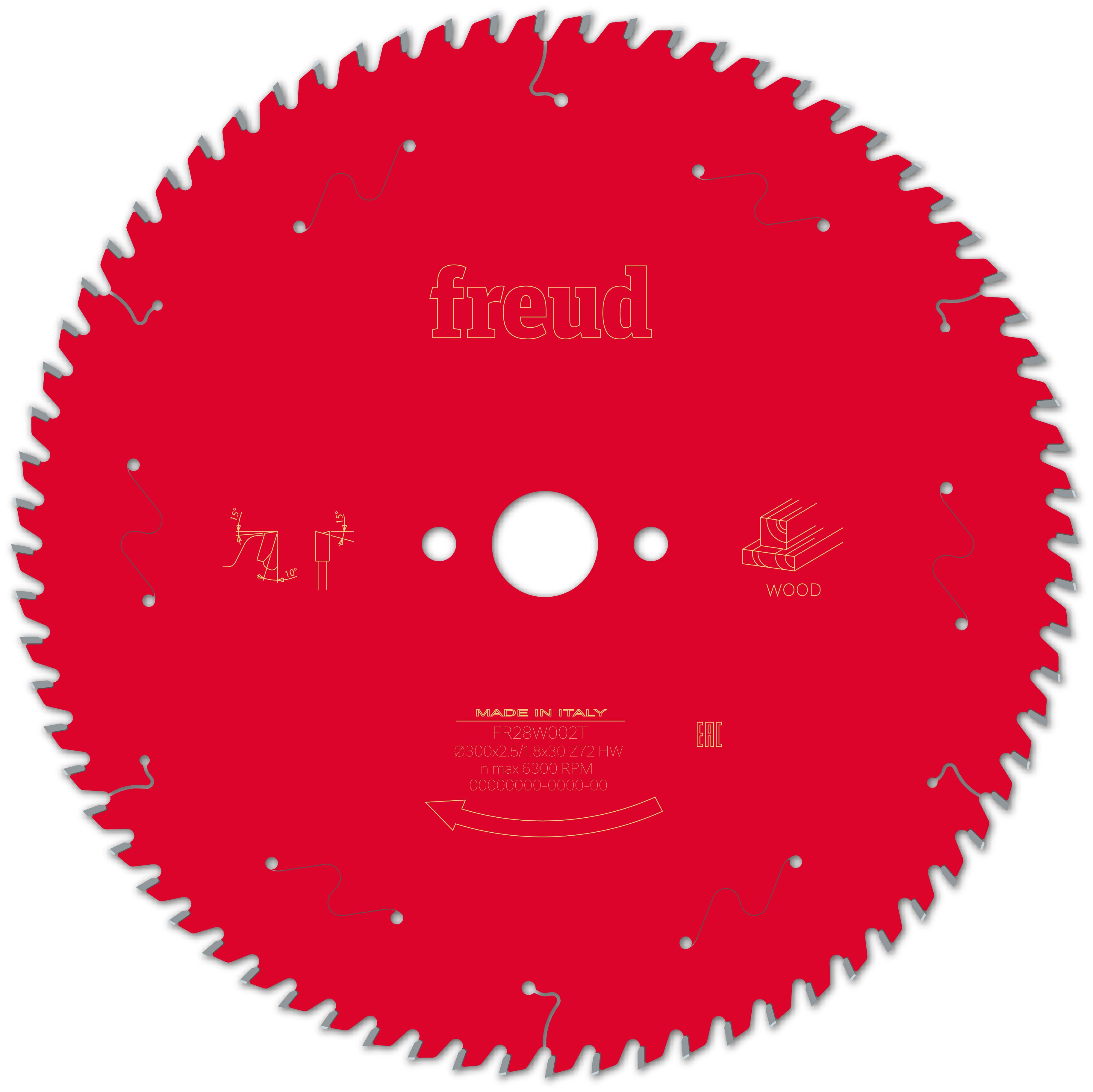 Freud HM-Kreissägeblatt · Ø 300 x 30 mm · Z72 · Wechselzahn