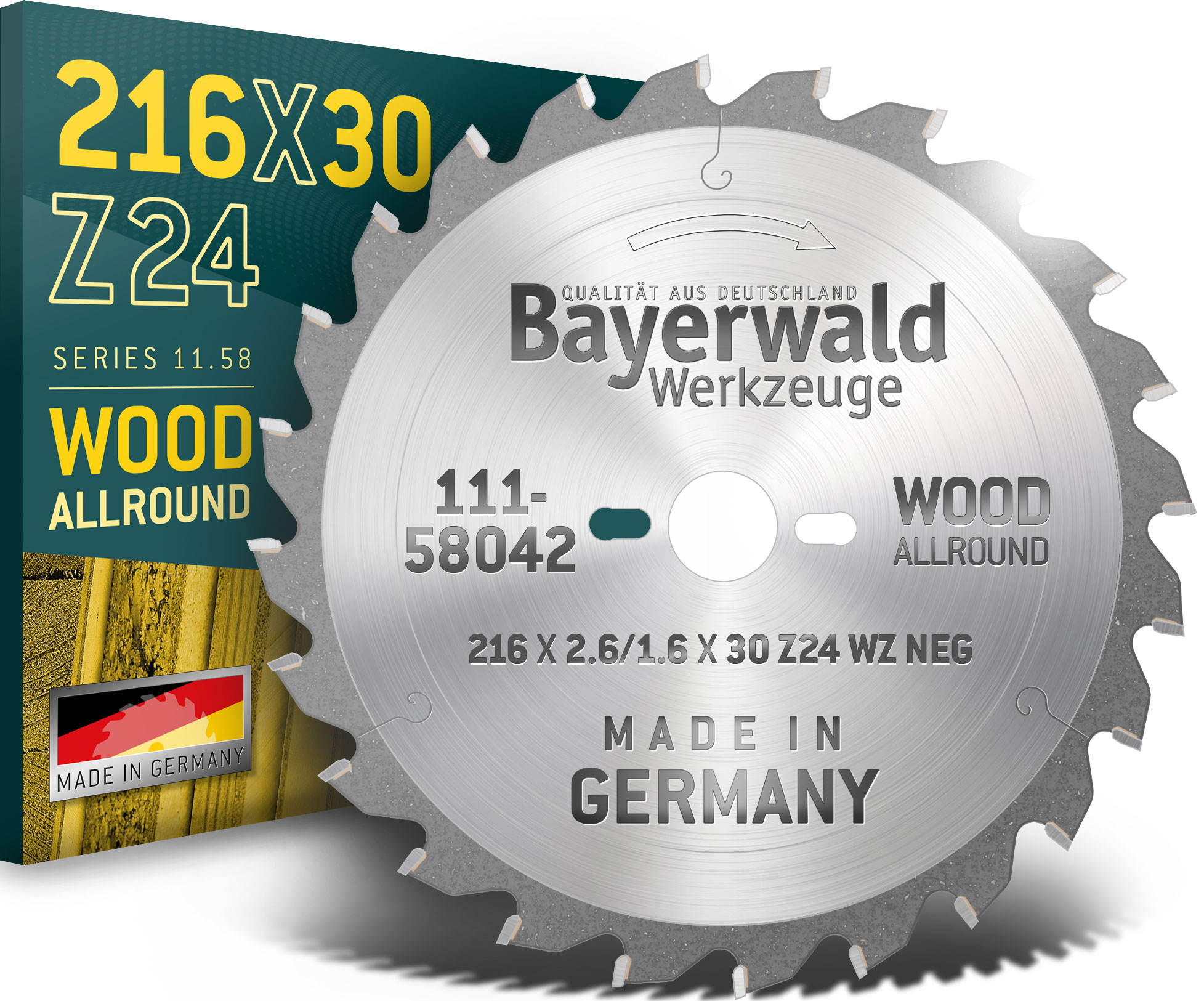 HM Kreissägeblatt - 216 x 2.6/1.6 x 30 Z24 WZ neg.