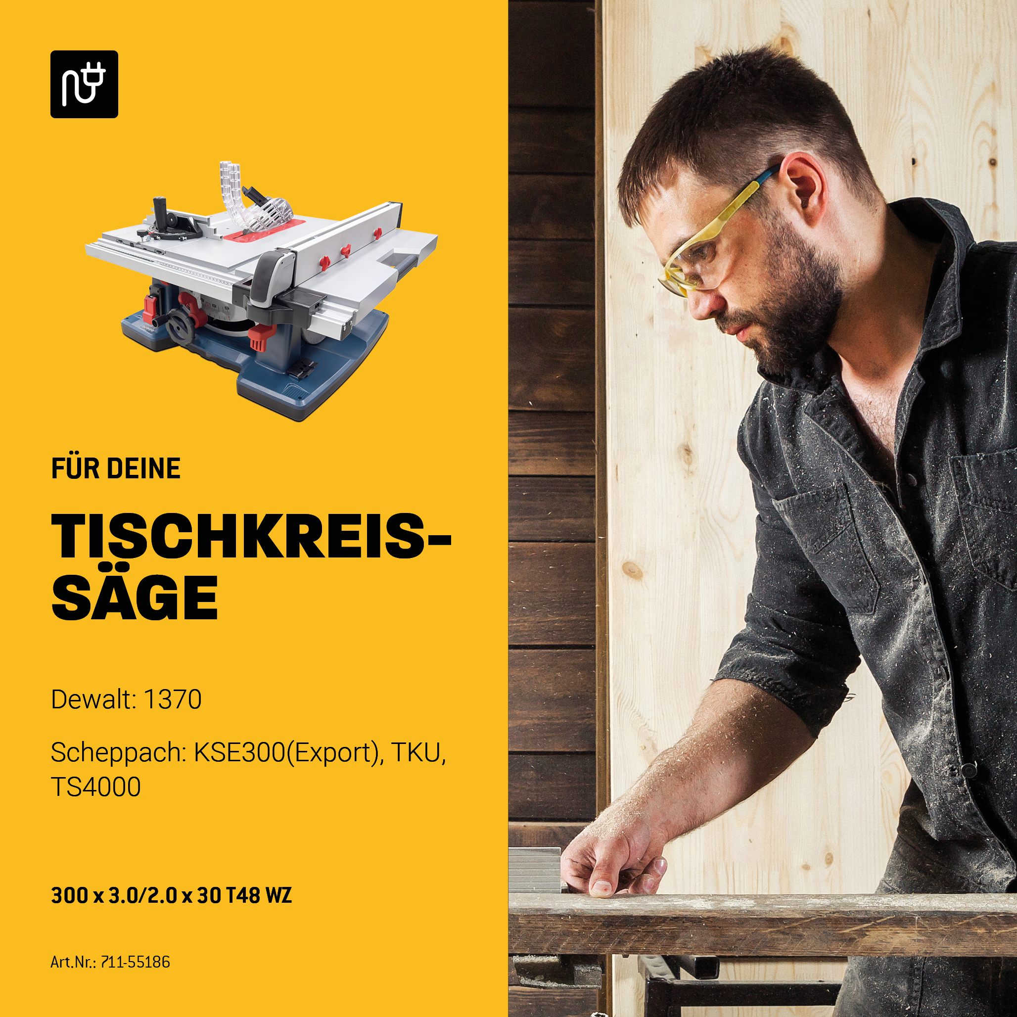 HM Kreissägeblatt - 300 x 3/2.0 x 30 Z48 WZ