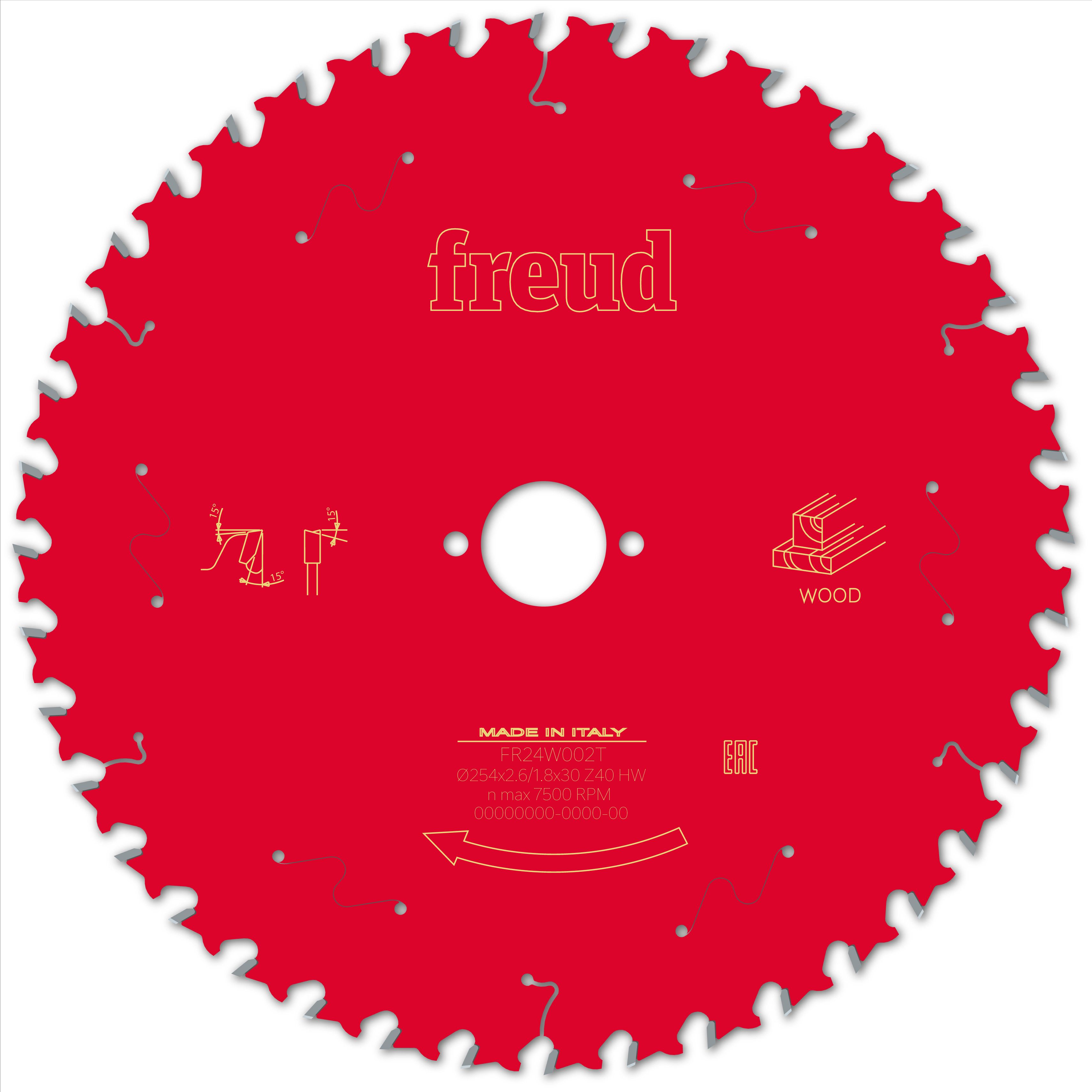 Freud HM-Kreissägeblatt Ø 254 mm · Z40 Wechselzahn · Bohrung 30 mm – für Kapp-, Gehrungs- & Tischkreissägen (Holz)