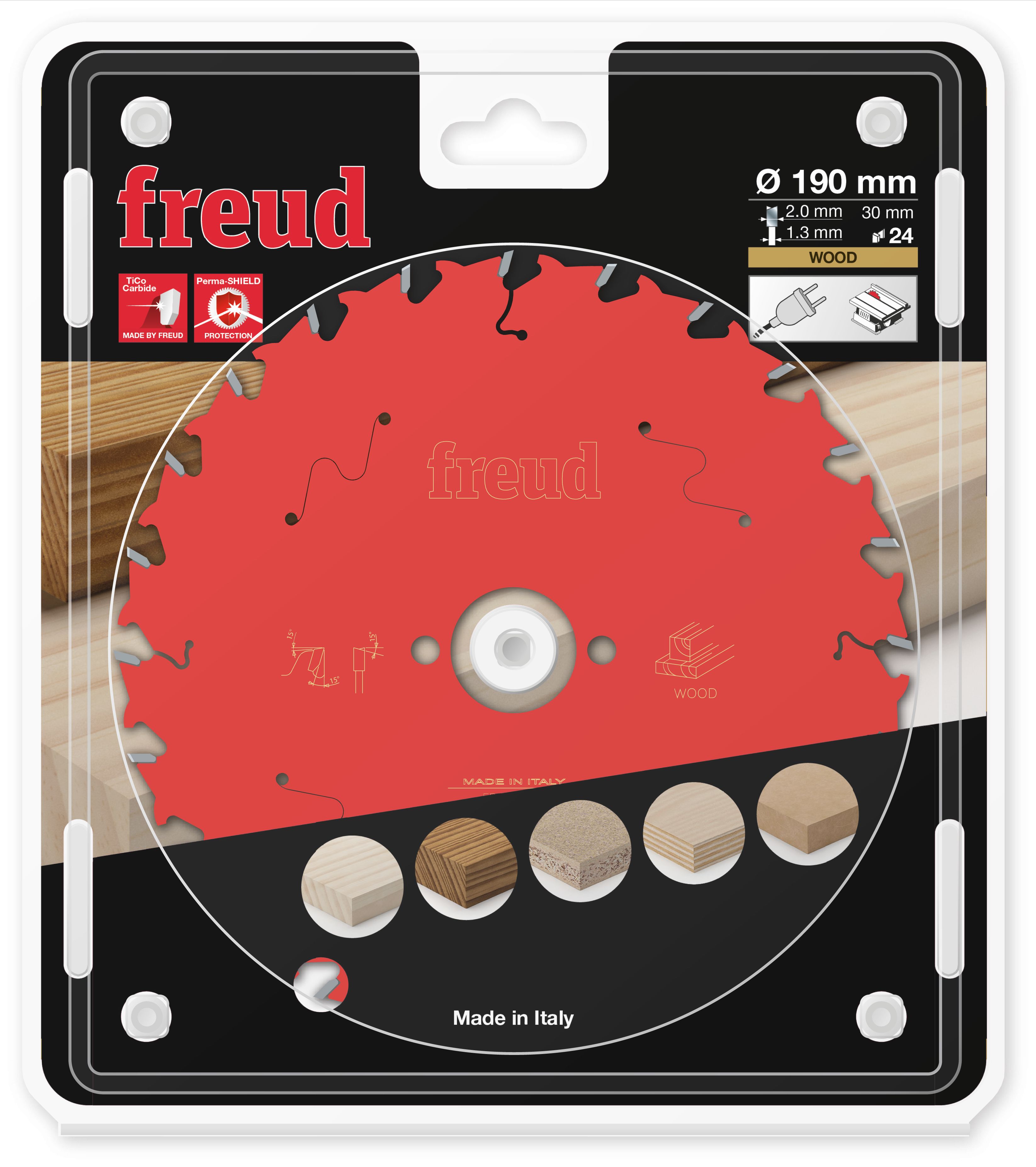 Freud HM-Kreissägeblatt · Ø 190 x 30 mm · Z24 · Wechselzahn