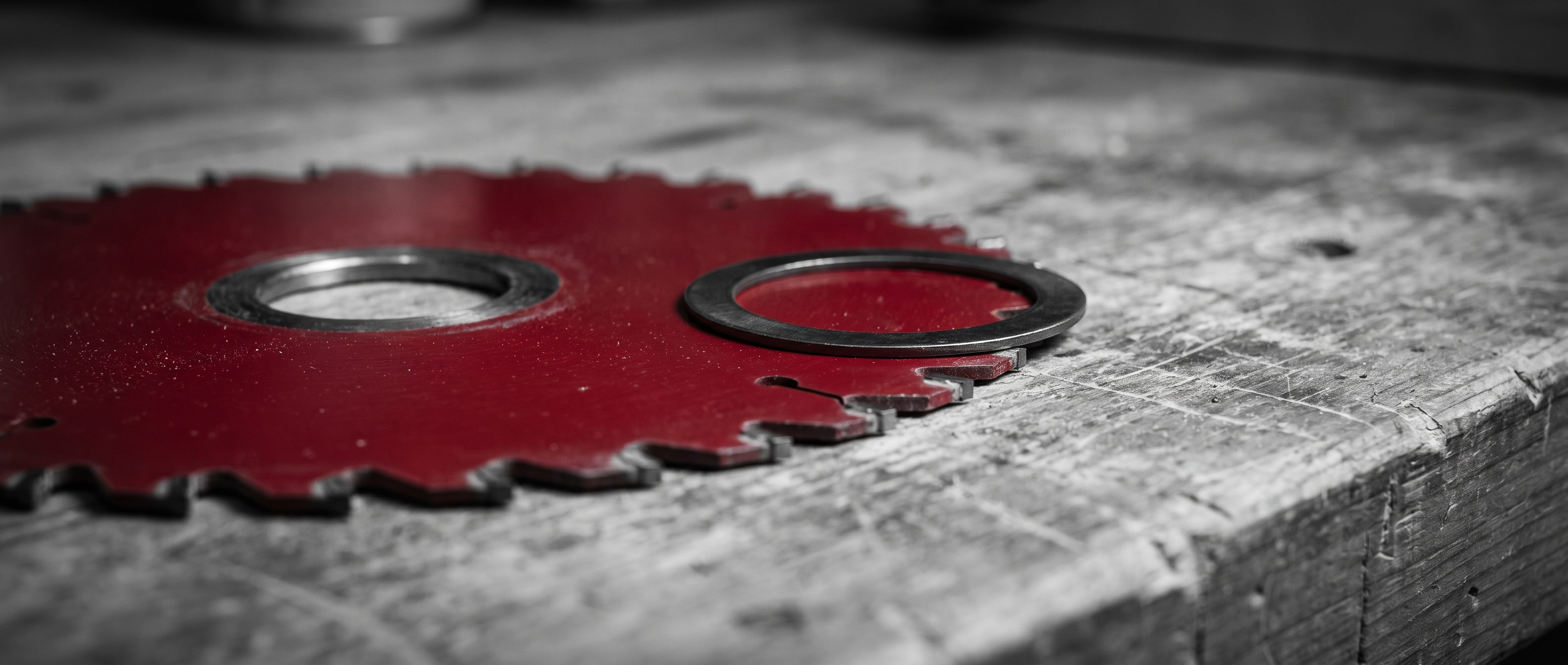 Bohrung und Reduzierring eines Kreissägeblatts