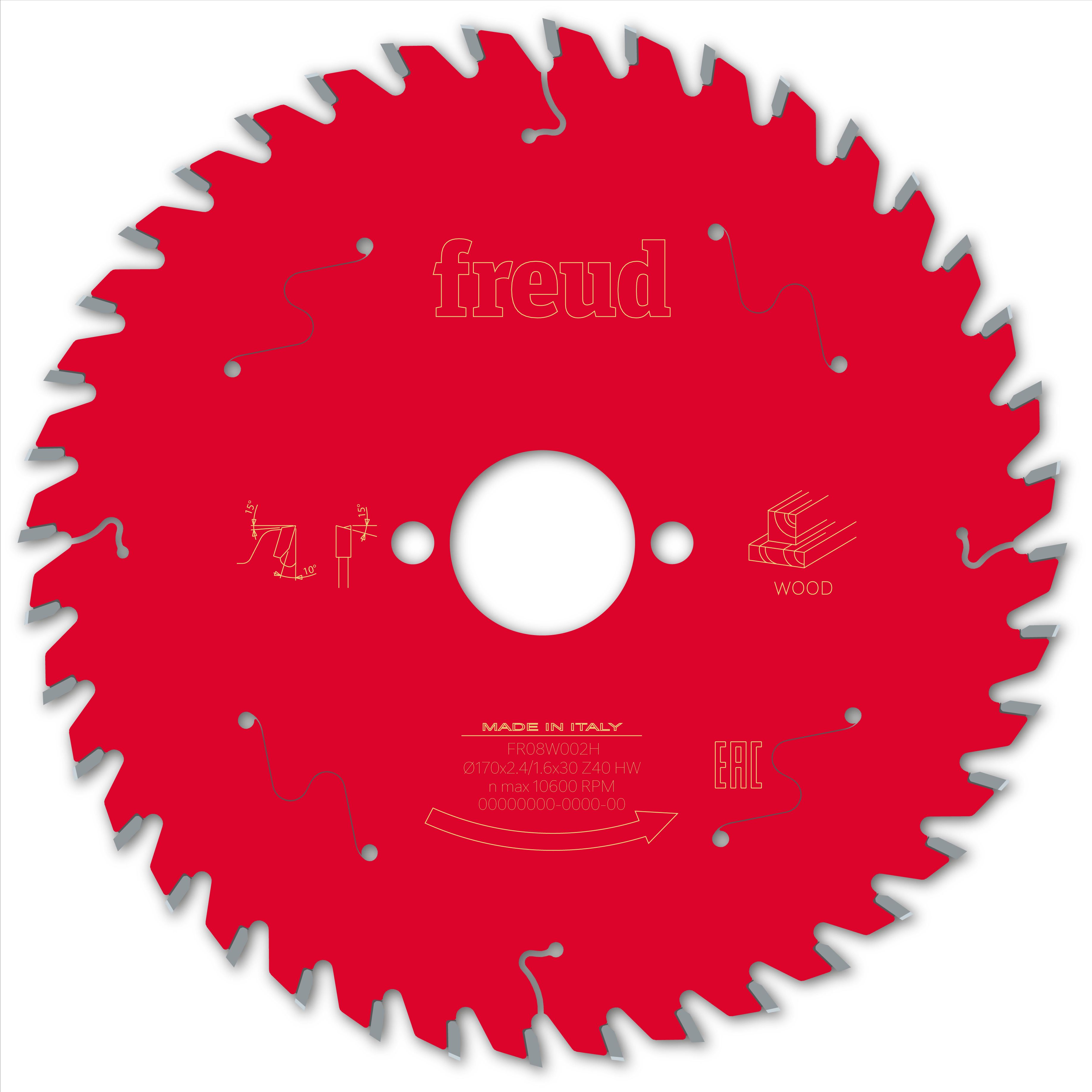 Freud HM-Kreissägeblatt · Ø 170 x 30 mm · Z40 · Wechselzahn