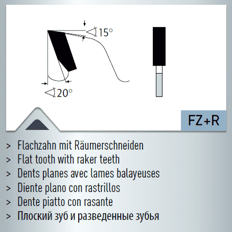 Hartmetall-bestücktes Kreissägeblatt, Vielblatt mit Räumerschneiden 315x3,2/2,2x70mm 18 FZ+R - 2xA