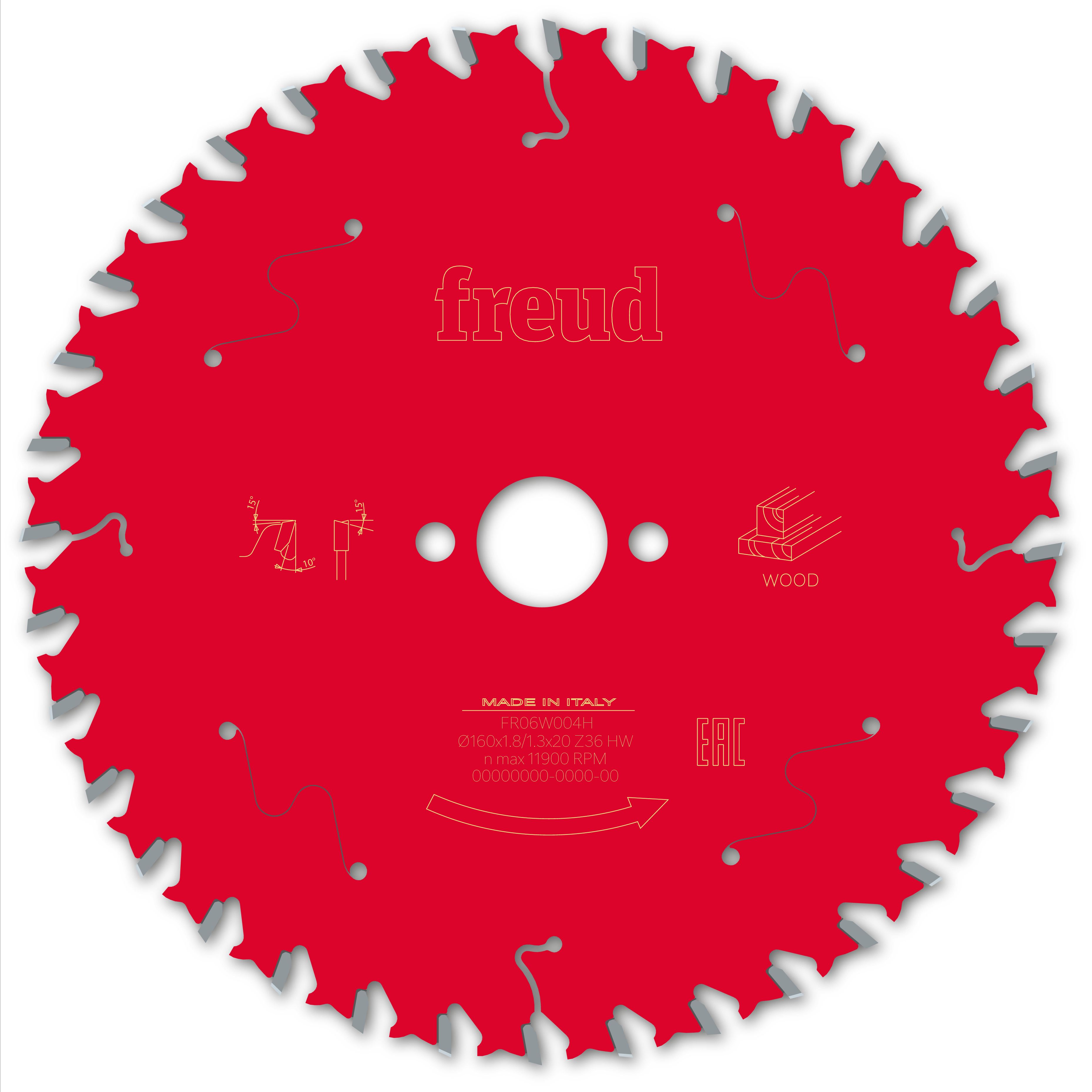 Freud HM-Kreissägeblatt · Ø 160 x 20 mm · Z36 · Wechselzahn