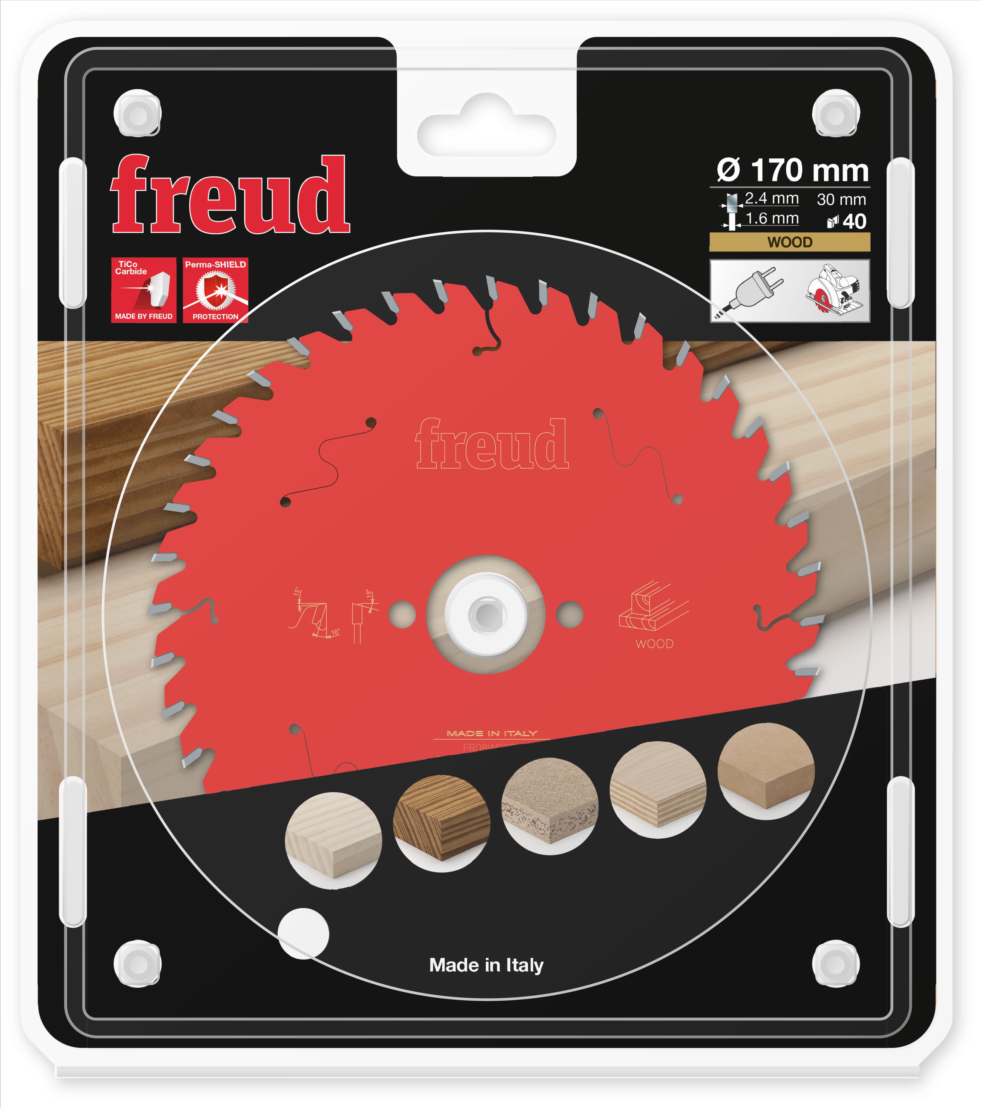 Freud HM-Kreissägeblatt · Ø 170 x 30 mm · Z40 · Wechselzahn