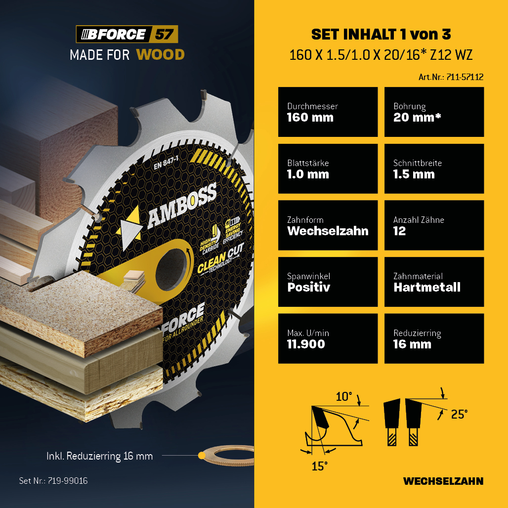Ø160 Akku Hand- Kreissägeblatt Set passend für Bosch PKS18 Li, Bosch 18V-53, Mafell MS 55 KSP 55 F KSS 400 PSS 3100 SE MT 55 cc