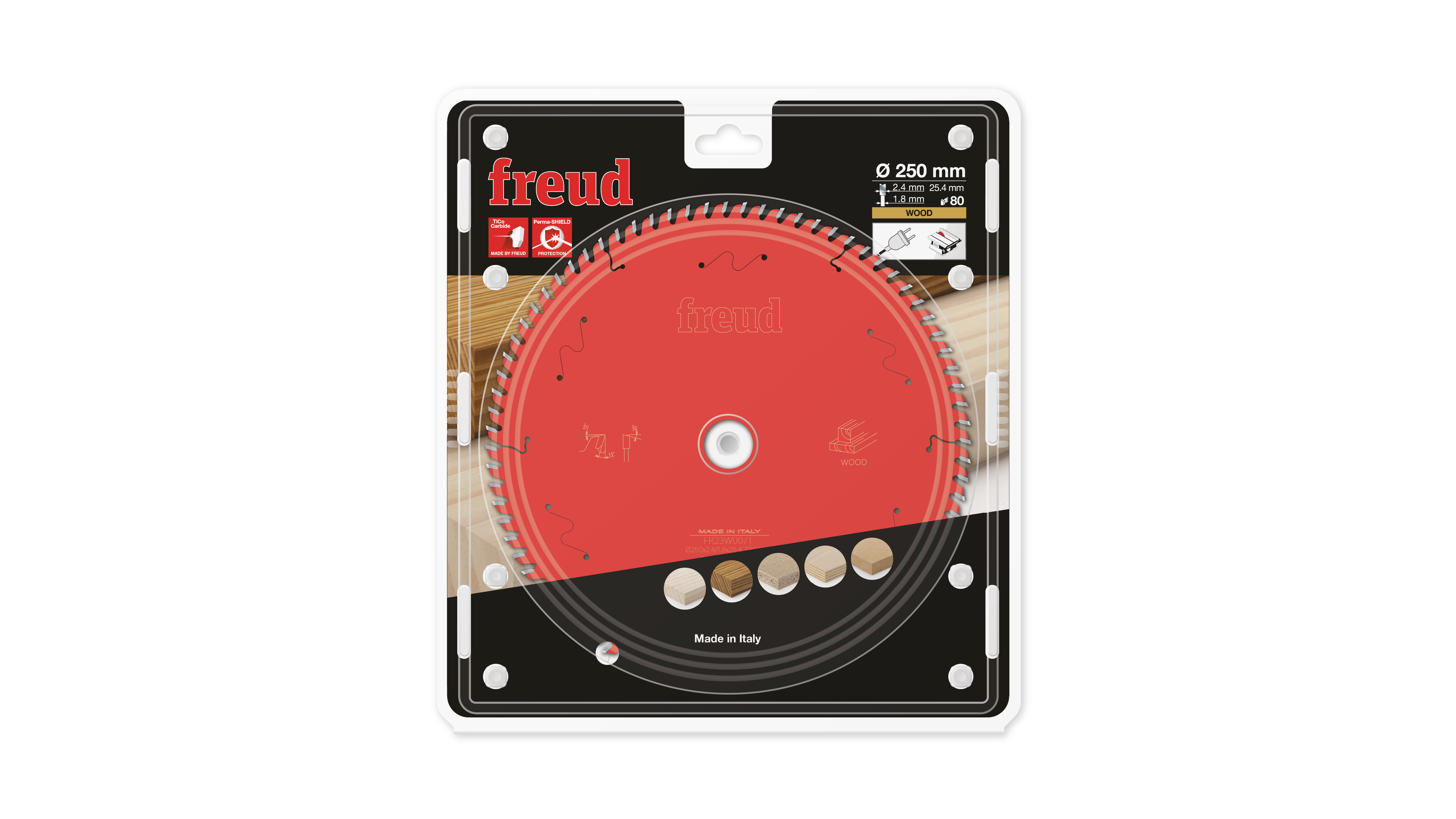 Freud HM-Kreissägeblatt · Ø 250 x 25.4 mm · Z80 · Wechselzahn